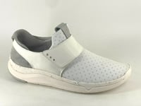 Clarks Privo Flux Mens UK 9 G Medium White & Grey Touch Close Trainers Sneakers