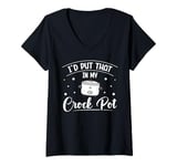 Womens Cooking with Crockpot Quote for a Crock Pot fan V-Neck T-Shirt