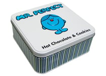 Mr. Men Little Miss Mr. Perfect Tin Filled with 100g Chocolate Chip Cookies & 120g Hot Chocolate Powder, MR-PERF2