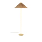 Gubi - 9602 Floor Lamp Base: Brass, Shade: Bamboo Untreated - Varjostinlamput - Paavo Tynell - Beige