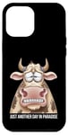 Coque pour iPhone 12 Pro Max Just Another Day In Paradise Cow Humour Sarcasme Femmes Hommes