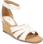 Clarks Sandals Women's Kyarra Joy Wedge Sandals White 7.5 UK D Fit 41.5 EU