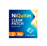 NiQuitin 14 mg Nicotine Patch - Step 2 - Stop Smoking Aid Therapy - 14 Clear Patches for 2 Weeks Treatment - 24h Craving Control - Invisible Nicotine Patches,14 Count (Pack of 1)