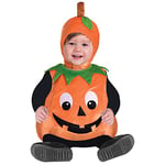 amscan- Cutie Baby Pumpkin Costume-Age Years-1 Pc Halloween Citrouille pour bébé Cutie-1-2 pièce, 9903883, Orange, 1-2 Ans