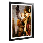 Big Box Art Framed Print of Gustave Moreau Oedipus and The Sphynx Design | Wall Art Picture | Home Decor for Kitchen, Living Room, Bedroom, Hallway, Black, A2 / 24.5x18 Inch / 62x45cm