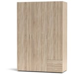 Toscohome - 120x177h cm armoire en bois avec trois portes et deux tiroirs couleur chêne sonoma - Seba