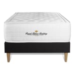 Ensemble matelas sommier Buckingham 90 x 200 cm - Couleur : Noir