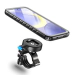 Cozycase Support pour Samsung Galaxy S24 Velo Moto Etanche - 【Anti Vibration- Rotatif】 Metal Suport Telephone Vélo Route/VTT/Scooter/Guidon/Bicyclette avec Écran Tactile Pluie S 24 Bike Holder