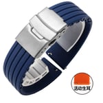 (22mm Midnight Blue)Pikairrotettavat silikonikellon rannekkeet Samsung Activelle 43mm 47mm Fossil Rannekellolle 18mm 24mm Kuminen urheiluranneke - Kellon rannekkeet