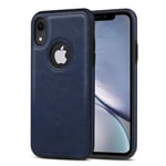 AIOVETEAB Coque Compatible avec iPhone XR, Cover de Protection Premium Cuir PU Étui Slim Rétro Business Antichoc Case pour iPhone XR (Bleu)