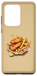 Coque pour Galaxy S20 Ultra Fish and Chips Food Lover Dessin Unique Vintage Hommes Femmes
