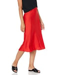 The Drop Women's Maya Silky Slip Skirt, Red, M