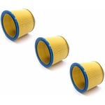 3x filtre plissé compatible avec Einhell TE-VC1820SA, te-vc 1925 sa, TE-VC1820S, te-vc 2230, te-vc 1925 sa aspirateur - bleu / jaune - Vhbw