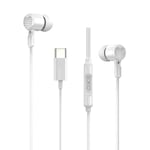 in-Ear USB-C Stereo hörlurar för Samsung / iPhone 15, 16 och Mobil med USB-C Kontakt Vit Vit