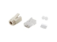 Equip 121176, Rj-45, Transparent, Vit, Cat6a, Guld, 4 G, 48 Mm