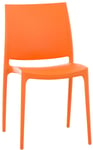 Chaise De Jardin En Plastique Orange Design Simple Empilable 10_0000833