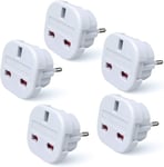 BEST 5 X UK To EU Europe European Travel Adapter Suitable For France Germany Sp