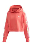 adidas Cropped Hood Sweatshirt - Trace Scarlet S18/White, 38