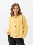 Selected Femme Lulu Long Sleeve Knit Short Cardigan - Dame - Gul - XXL