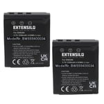 EXTENSILO 2x Batteries compatible avec Premier DS8330 appareil photo (1250mAh, 3,7V, Li-ion)