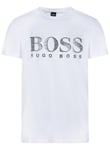 Tee-shirt col rond Hugo Boss en coton blanc floqué