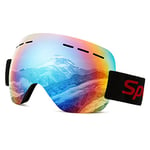 Cyxus Masque de Ski OTG Anti-Buée Lunettes de Ski, Anti-poussière Coupe-Vent 100% protection UV400 Masques de Snowboard pour Hommes & Femme,Garçons et Filles