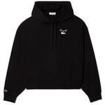 Sweat-shirt Lacoste  SWEATSHIRT À CAPUCHE  FEMME MOLLETON SIGLÉ NOIR