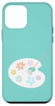 Coque pour iPhone 12 mini Blossoming Artist Palette de peinture florale Pinceau éventail