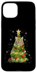 Coque pour iPhone 15 Plus Cat Maine Coon Sapin de Noël pour les amoureux des chats