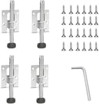 Lot de 4 pieds de meubles pour étagères, armoires, établi, en acier inoxydable robuste avec supports pour meubles, table, armoires, établi, étagères (10 cm, M4)