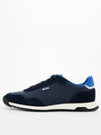 BOSS Zayn Low Profile Nylon/suede Lace Sneaker - Navy/white, Navy/White, Size 12, Men