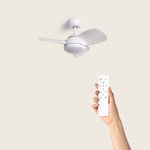 Ventilateur de Plafond Silencieux Poros 35W 76cm Motor dc Avec lumière Télécommande Bois blanc Bois blanc Non