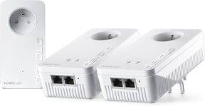 Magic 2 WiFi 5 (ac) Multiroom Kit : 3x Adaptateurs CPL WiFi, Prise Gigogne (2400 Mbits, 5x Ports Gigabit Ethernet) idéal télétravail et streaming, prise française.[V626]