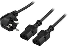 230V CEE 7/7 til C13 Strøm Y-Splitter kabel - 5 m
