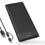 Omars Power Bank 10000mah Portable Charger Ultra Slim Powerbank With Usb-c & 2 X