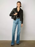 Gerard Darel Nadege Leather Biker Jacket, Black