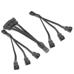 3Pcs Fan Extension Cable Wire 1 To 3 4‑Pin Connector Splitter Adapter Powe Set