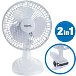 2 in 1 6” Inch Clip On Silent Portable Home Office Desk Cooling Cool Fan New