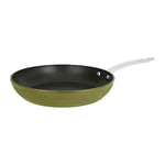 Sitram 715700 Poêle Aluminium Recyclé Ø 28 cm H 5 cm colori Vert Metallisé Revêtement intérieur anti-adhésif sans PFOA - Manche en Inox Riveté - Tous feux dont induction