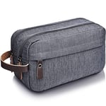 WANDF Trousse de Toilette pour Hommes Femmes Trousse de Toilette Trousse de Toilette pour Hommes Femmes Nylon Léger (B - Gris Denim)