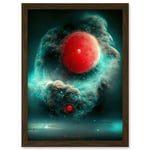 Cinematic Space Fantasy Illustration Nebula Death Star Red Dwarf Artwork Framed Wall Art Print A4