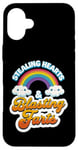 Coque pour iPhone 16 Plus Stealing Hearts & Blasting Pets Funny Valentines Rainbow