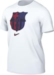 Nike FC Barcelona Shirt FCB M NK Crest Tee, White, FV8566-100, XL