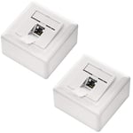 deleyCON 2x CAT6 Universel Prise Réseau - 1x Port RJ45 - Blindé - Surface ou Affleurant - 1 Gigabit Ethernet Réseau - EIA/TIA 568B - Blanc