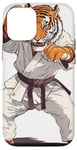 Coque pour iPhone 12/12 Pro Tigre Jiu Jitsu Gi Cartoon Karaté Arts Martiaux