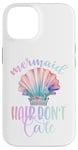 iPhone 14 Black Mermaid Hair Dont Care,Rainbow Mermaid Hair Don't Care Case