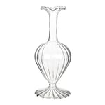 Vase en Verre Transparent pour Fleurs Hauteur 19 cm | Col effilé pour la décoration de la Maison, Rebord de fenêtre, Cadeau pour Elle ou Lui, Centre de Table de Mariage pour décoration de Table,