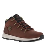 Bottines Timberland Sprint Trekker Mid en cuir bordeaux et à lacets