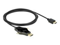 Delock 3 In 1 - Video Adapter - Displayport, Mini Displayport, 24 Pin Usb-C Hann Til Hdmi Hann - 1.75 M - Antrasitt - 4K-Støtte