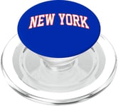 Retro New York Hommes NY Bleu Orange Femmes Vintage NY Blanc Tee PopSockets PopGrip pour MagSafe